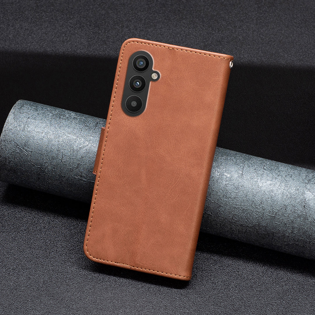 Til Samsung Galaxy A24 4G ensfarvet stødsikker stander etui Tekstureret PU læder pung Shell telefoncover Til Samsung Galaxy A24 4G ensfarvet stødsikker stander etui Tekstureret PU læder pung Shell telefoncover
